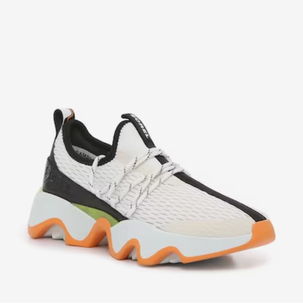 Sorel White Black Orange Wave-Soled Women's Sneaker